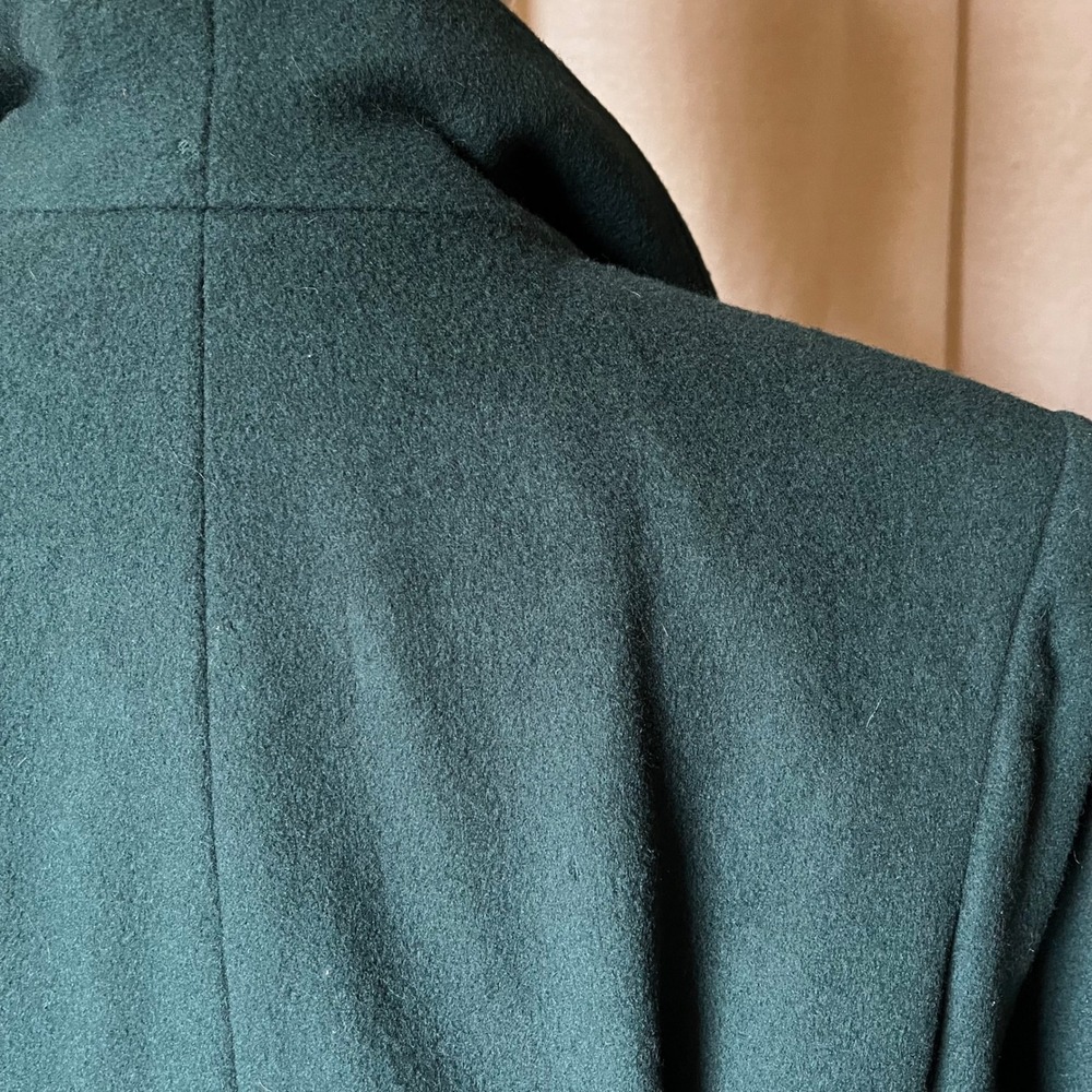 Herman Kay Petite Green Wool Coat Sz 8P Double Breasted Vintage 90s - Picture 8 of 9